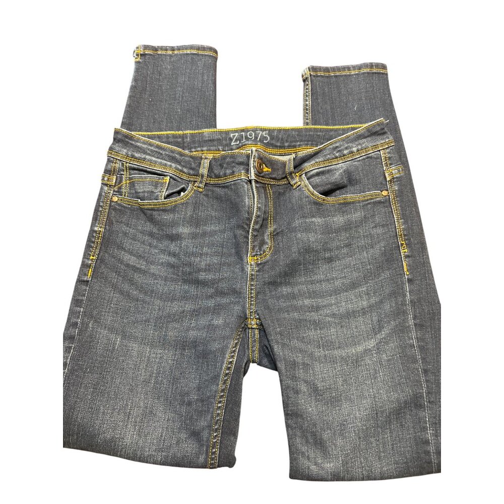 Zara Basic Z1975 Denim Jeans Womens Mid Rise Skinny Ankle Blue Size 6
